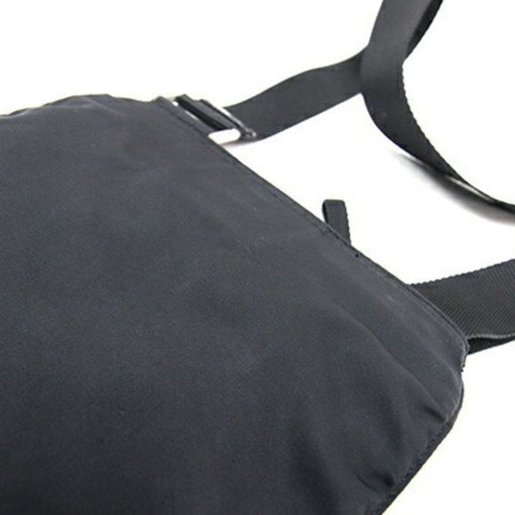 PRADA Shoulder Bag Black Nylon Pochette Triangle - Picture 6 of 10